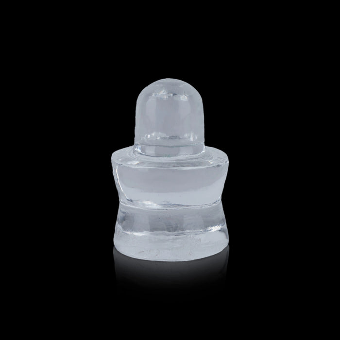 Spatik Shivlinga - 1.75 x 1.5 Inches | Sphatika Shivalinga / Sphatik Shivalinga for Pooja - Sphatik & Semi Precious Stone Murties