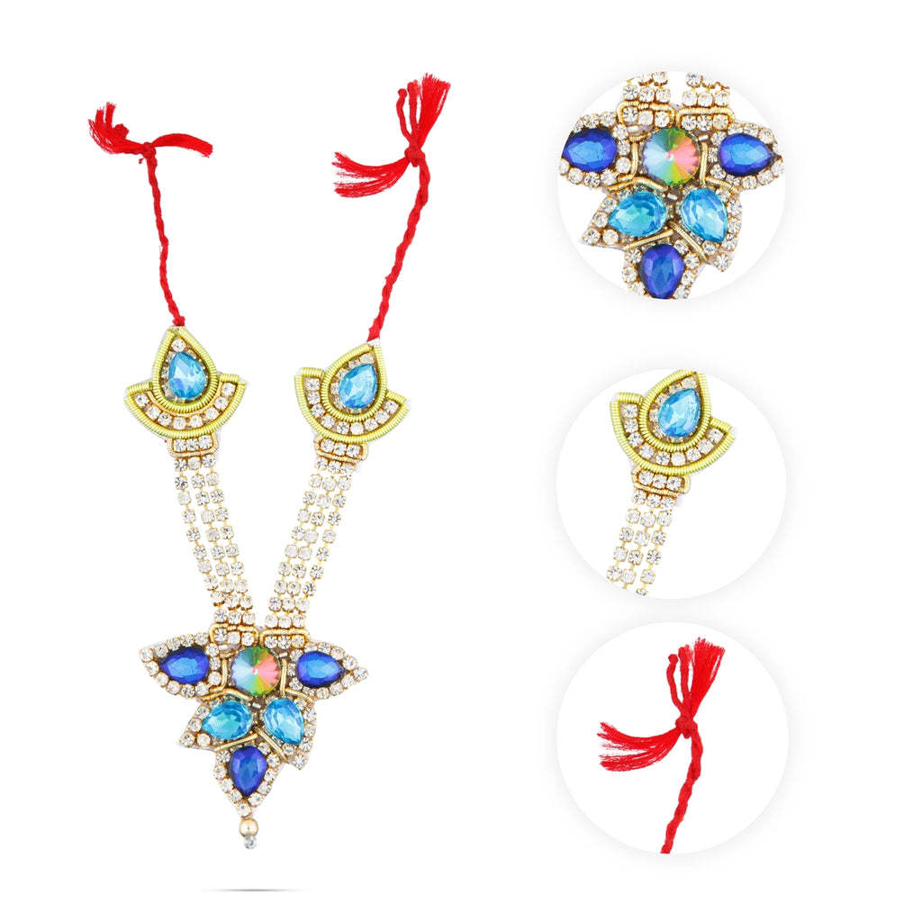 Mala Kireedam Set | Multi Colour Stone/ Mukut with Maala/ Jewellery for Deity