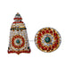 Stone Kireedam - 2.75 x 1.5 Inches | Full Mukut/ Multicolour Stone Kiritam/ Crown for Deity - Head & Face Accessories