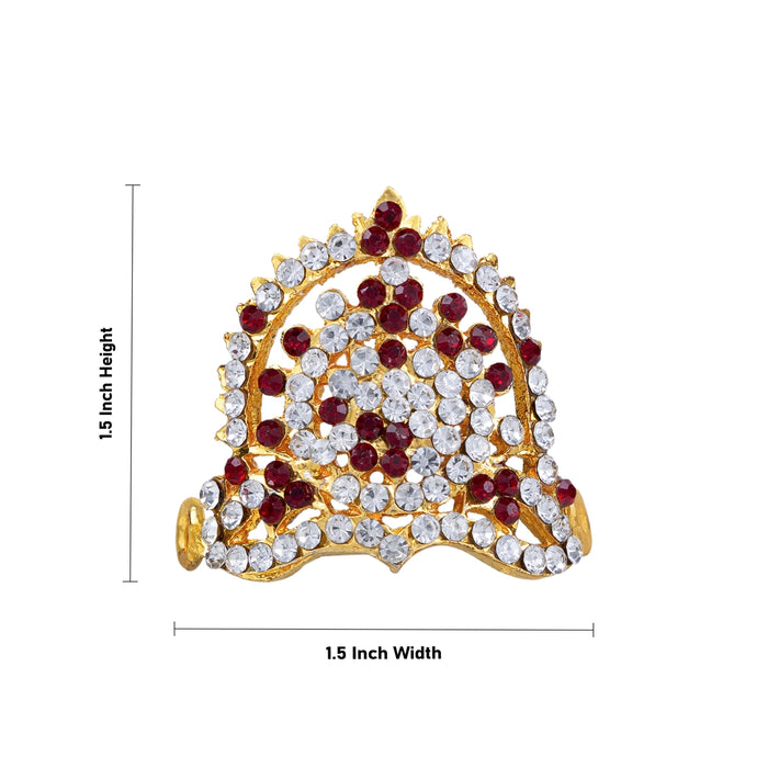 Half Stone Crown - 1.5 x 1.5 Inches | Kireedam/ Mukut/ Kiridam for Deity Decor - Head & Face Accessories