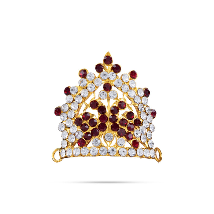 Half Stone Crown - 1.5 x 1.5 Inches | Kireedam/ Mukut/ Kiridam for Deity Decor - Head & Face Accessories