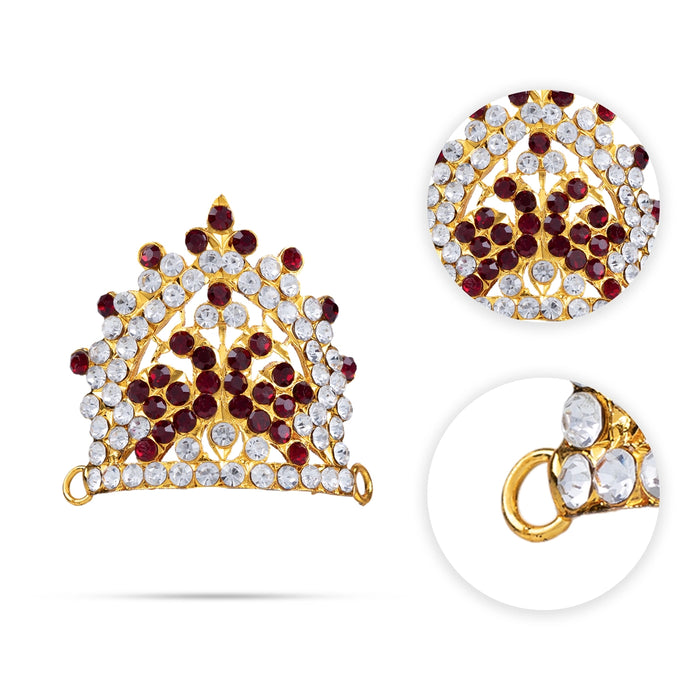 Half Stone Crown - 1.5 x 1.5 Inches | Kireedam/ Mukut/ Kiridam for Deity Decor - Head & Face Accessories