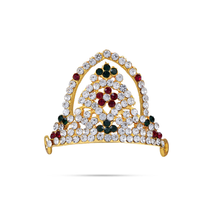 Half Stone Crown - 1.5 x 1.5 Inches | Kireedam/ Mukut/ Kiridam for Deity Decor - Head & Face Accessories