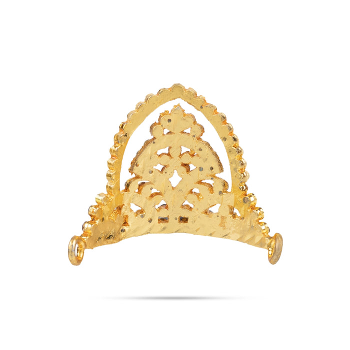 Half Stone Crown - 1.5 x 1.5 Inches | Kireedam/ Mukut/ Kiridam for Deity Decor - Head & Face Accessories