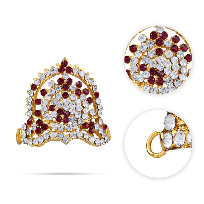 Half Stone Crown - 1.5 x 1.5 Inches | Kireedam/ Mukut/ Kiridam for Deity Decor - Head & Face Accessories