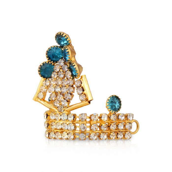 Stone Mukut - 1.25 x 1.5 Inches | Half Kiridam/ God Crown/ Kireedam/ Turban For Deity Alangaram