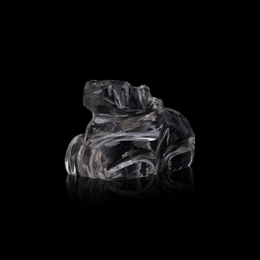 Sphatik Nandi Statue - 0.75 x 1.25 Inches | Spatika Nandi Idol/ Sphatik Nandi Murti for Pooja - Sphatik & Semi Precious Stone Murties