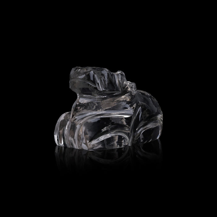 Sphatik Nandi Statue - 0.75 x 1.25 Inches | Spatika Nandi Idol/ Sphatik Nandi Murti for Pooja - Sphatik & Semi Precious Stone Murties