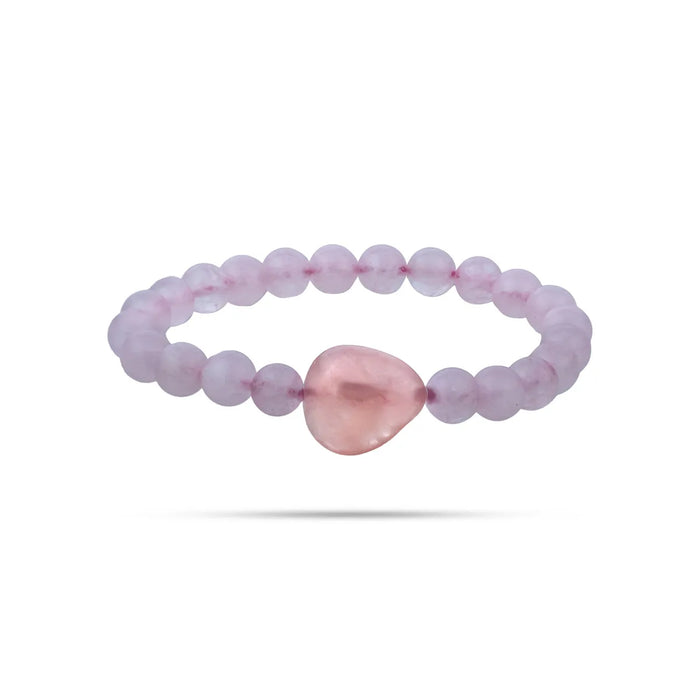 Rose Quartz Bracelet - 2.5 inches | Semi precious stone / Rose Crystal Bracelet for Men & Women - Bracelet