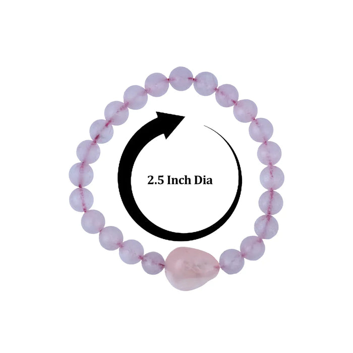 Rose Quartz Bracelet - 2.5 inches | Semi precious stone / Rose Crystal Bracelet for Men & Women - Bracelet