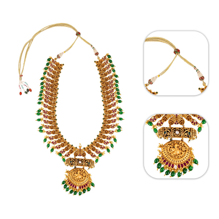 Necklace With Earring Set - 24 Inches | Stone Jewellery & Earring / Artificial Jewelry For Traditional Wear - Ethnic Wear Accessories