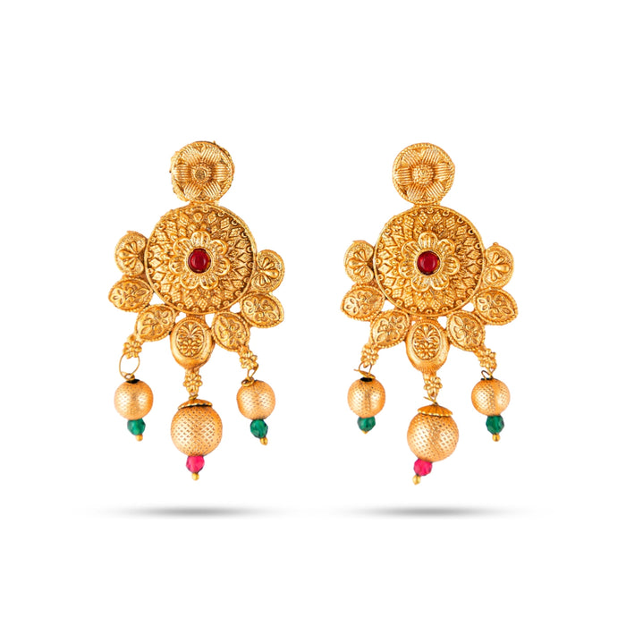 Necklace With Earring Set - 24 Inches | Stone Jewellery & Earring / Artificial Jewelry For Traditional Wear - Ethnic Wear Accessories