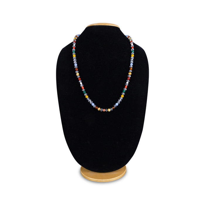 Navaratna Mala - 17.5 Inches | 108 Beads/ Crystal Mala/ Navarathna Mala for Men & Women - Navaratna Mala, Pendant, Bracelet