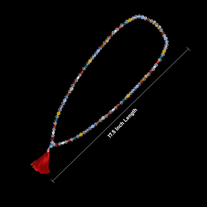 Navaratna Mala - 17.5 Inches | 108 Beads/ Crystal Mala/ Navarathna Mala for Men & Women - Navaratna Mala, Pendant, Bracelet