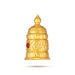 Full Gold Polish Kireedam - 1.75 X 1 Inches | Single Stone Crown/ Kiridam/ Mukut For Deity Alangaram - Head & Face Accessories