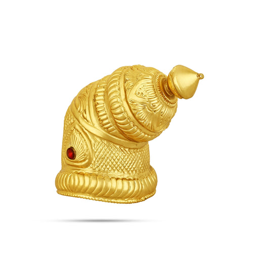 Andal Kireedam - 5 X 5.5 Inches | Single Stone Kiridam/ Gold Polish Crown/ Mukut For Deity Decoration - Head & Face Accessories