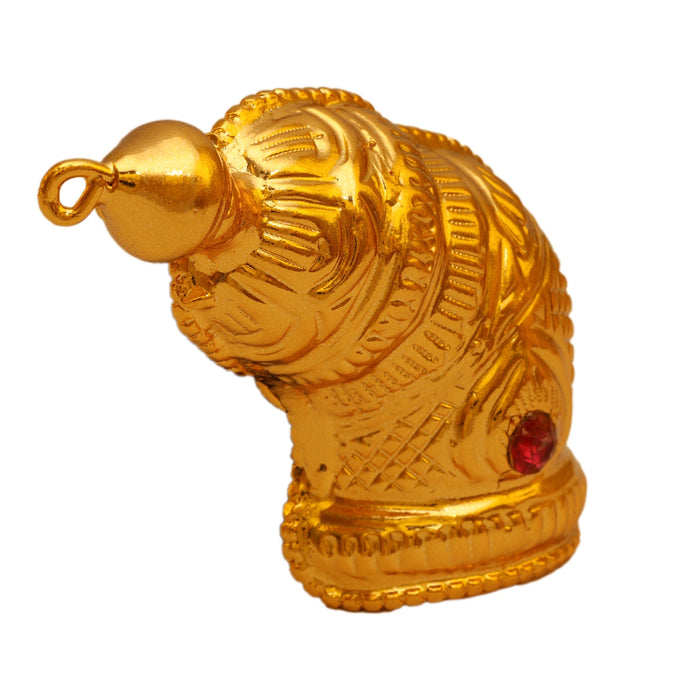 Mukut - 3.5 Inch | Half Crown/ Andal Kireedam/ Gold Polish Jewellery/ Kiritam for Deity - Head & Face Accessories