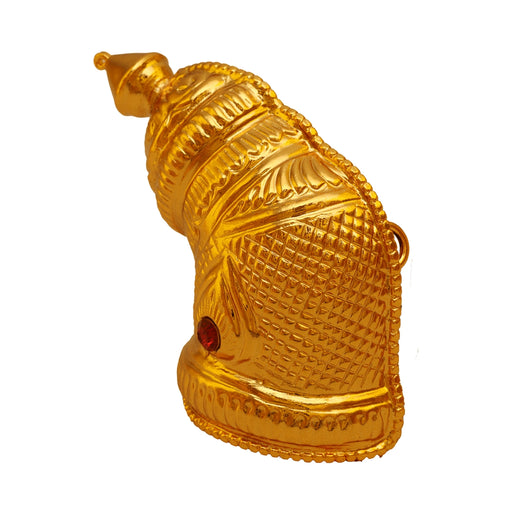Mukut - 3.5 Inch | Half Crown/ Andal Kireedam/ Gold Polish Jewellery/ Kiritam for Deity - Head & Face Accessories