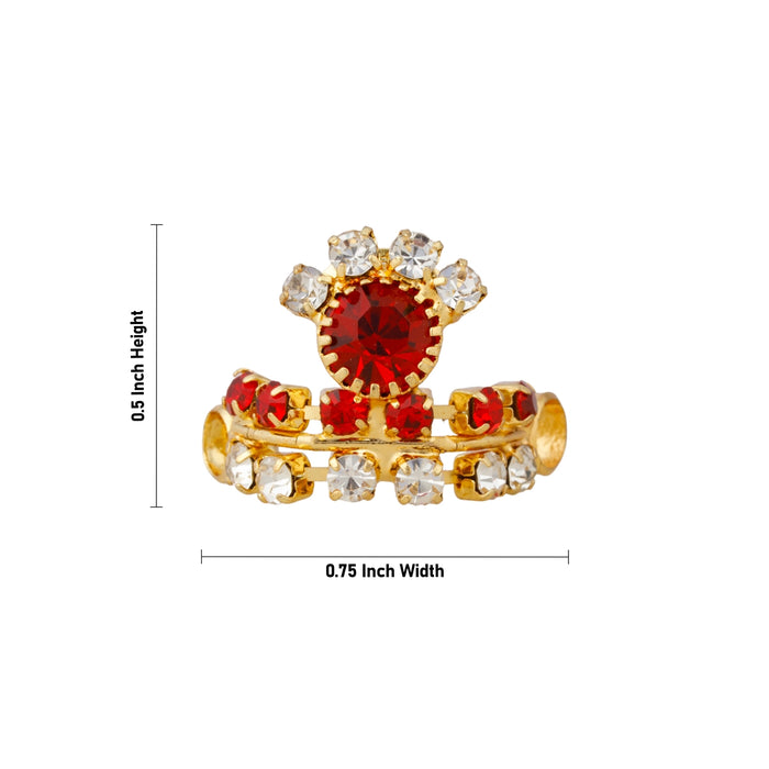 Mukut - 0.5 x 0.75 Inches | Stone Kiritam/ God Crown/ Kireedam For Deity Decor