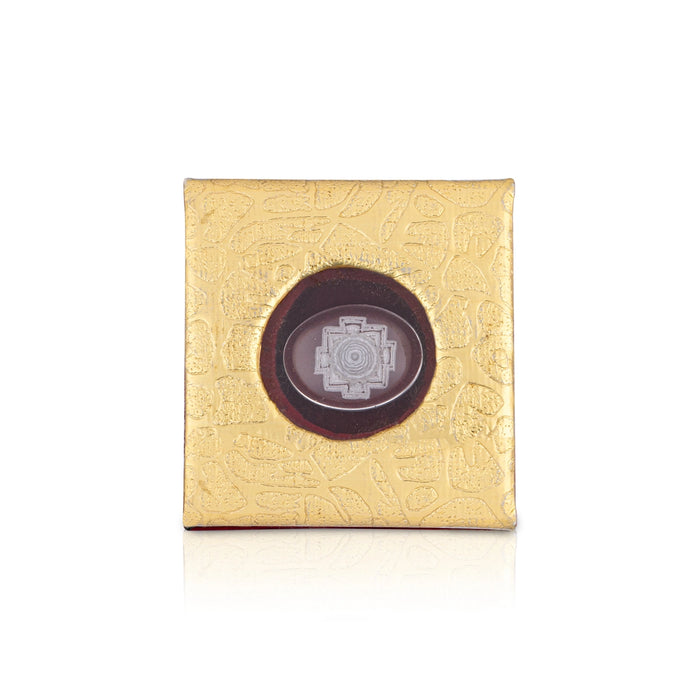 Spatik Stone With Box - 3 x 2.5 Inches | Hand Carved Crystal Sphatik Stone for Pooja/ 5 Gms Approx