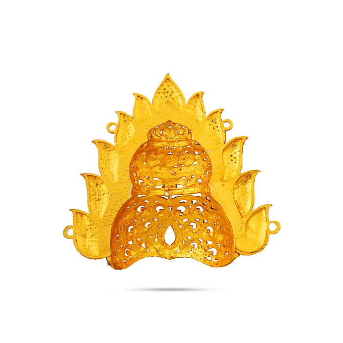 Half Crown - 5.5 x 6 Inches | Multicolour Sudar Design Kireedam/ Stone Mukut/ Kiridam for Deity