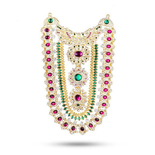 Stone Necklace - 11 Inches | Deity Necklace/ Multi Color Stone Jewellery/ God Ornament - Neck & Body Accessories