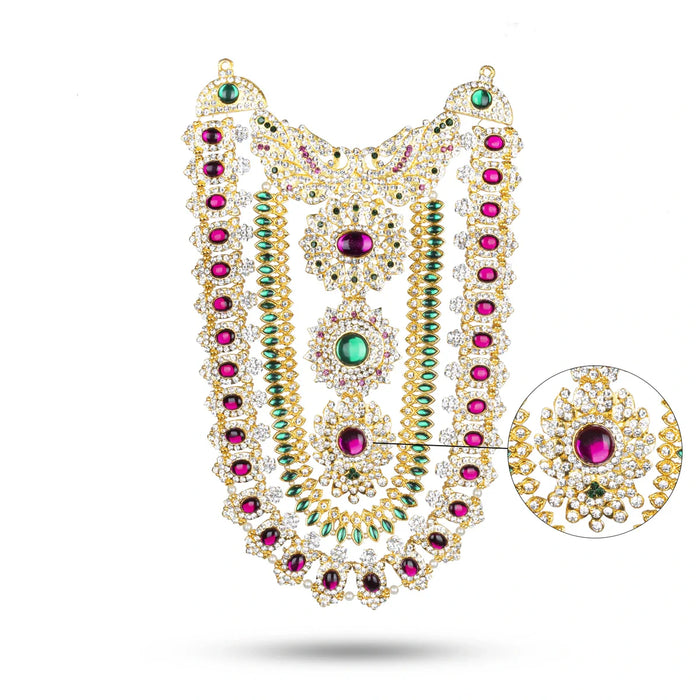 Haram - 11 Inches | Deity Necklace/ Multi Color Stone Jewellery/ God Ornament