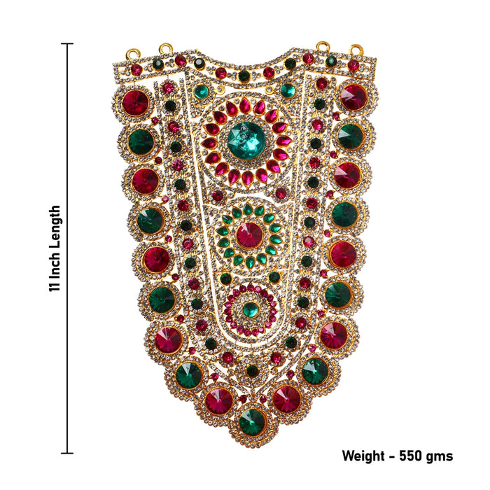Stone Haram - 11 Inches | Multicolour Stone Jewellery/ Kabai Necklace for Deity - Neck & Body Accessories