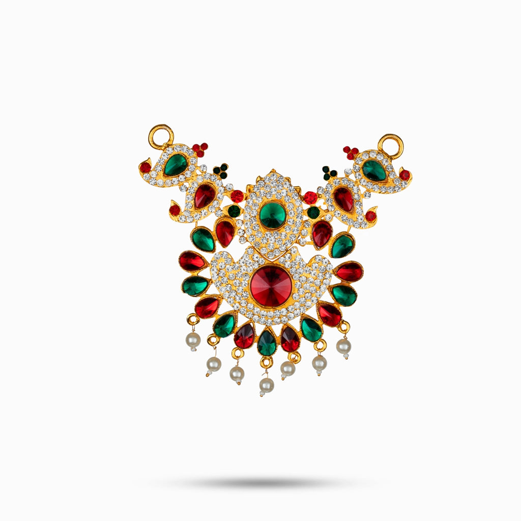 Mango Necklace | Multicolour Stone Mango Jewelry/ Jewellery for Deity