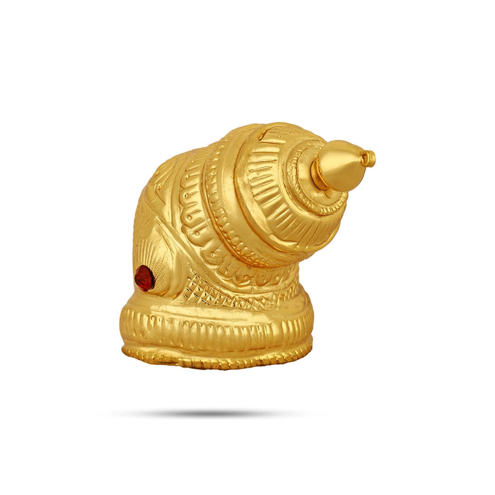 Andal Kireedam - 3 X 2.25 Inches | Single Stone Kiridam/ Gold Polish Crown/ Mukut For Deity Decoration - Head & Face Accessories
