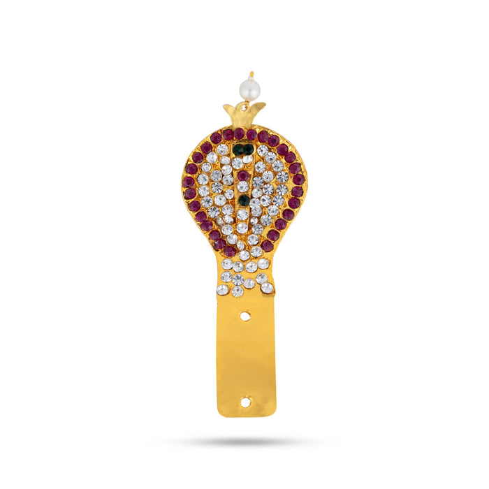 Stone Nagam - 3 x 1.5 Inches | Multicolour Stone Snake / Naag Devta for Pooja, Spiritual Decor - Deity Accessories