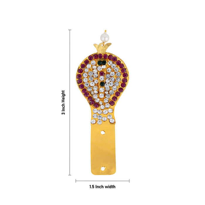 Stone Nagam - 3 x 1.5 Inches | Multicolour Stone Snake / Naag Devta for Pooja, Spiritual Decor - Deity Accessories