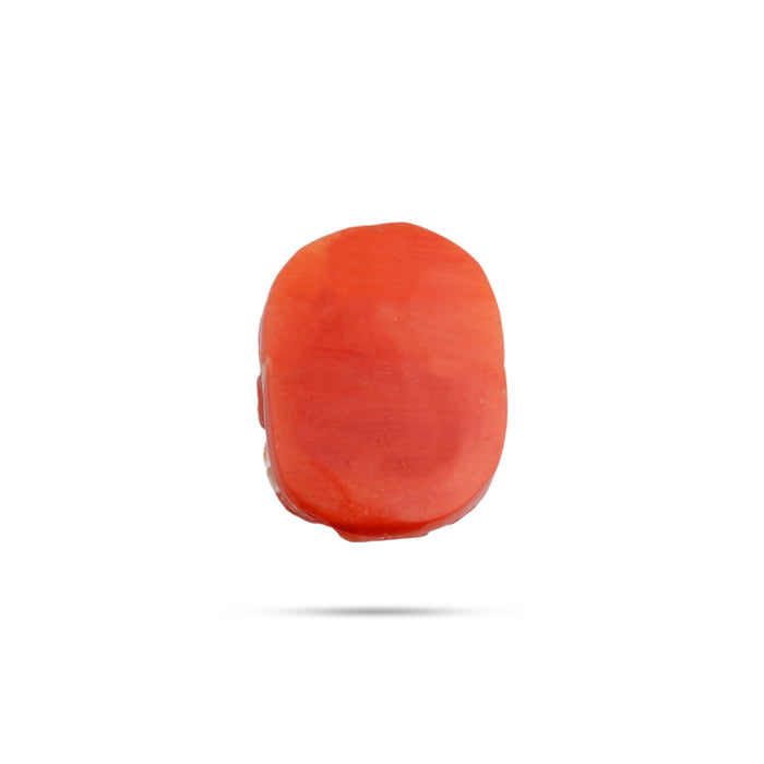 Ganesh Murti - 0.5 x 0.5 Inch | Coral Ganpati Murti/ 5.45 Ct/ Vinayaka Statue for Pooja - Sphatik & Semi Precious Stone Murties