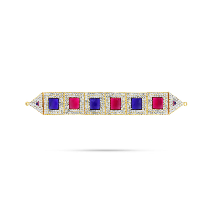 Hip Belt - 8.5 x 1 Inches | Waist Belt/ Multicolour Stone Belt/ Artificial Jewelry for Deity - Waist & Leg Accessories