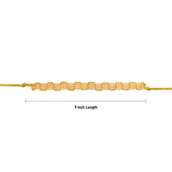 Hip Belt - 9 Inches | 3 Line Beads Jewellery/ Waist Belt/ Artificial Jewelry/ Belt For Deity Decor
