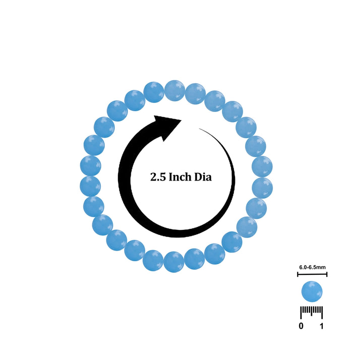 Blue Aquamarine Bracelet - 2.5 Inches | Wrist Band/ Gemstone Hand Band for Daily Wear