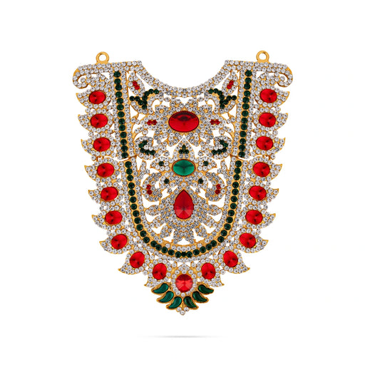 Stone Haram - 6.5 x 5.25 Inches | Multicolour Stone Necklace/ Stone Jewelry/ Artificial Jewellery for Deity - Neck & Body Accessories