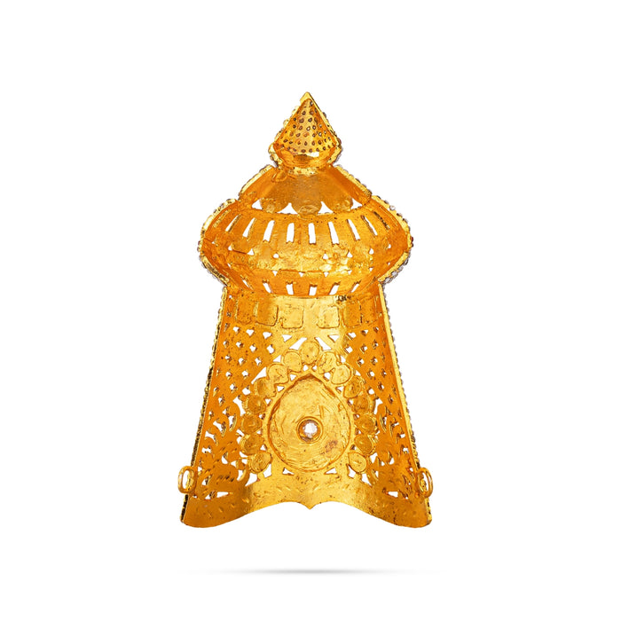 Vishnu Half Crown - 6.5 x 3.5 Inches | Multicolour Stone Kireedam/ Vishnu Kiridam/ Mukut for Deity - Head & Face Accessories