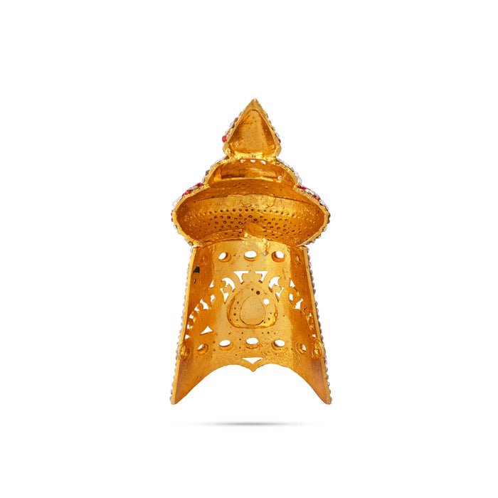 Stone Crown - 6 x 2.75 Inches | Vishnu Kireedam/ Half Mukut for Deity