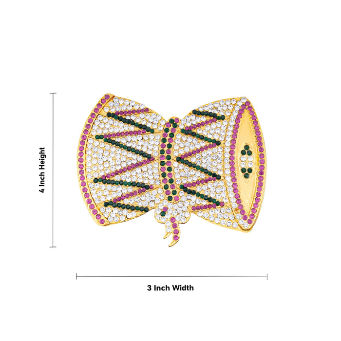 Damaru - 4 X 3 Inches | Multicolour Stone Udukkai/ Udukai For Deity Decor - Deity Accessories