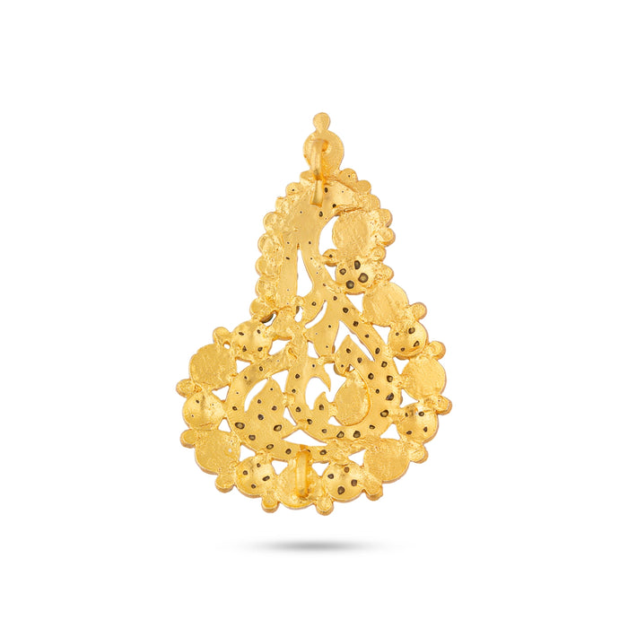 Stone Karnapathakkam - 3 x 2 Inches | Multicolour Stone Earring / Stud Earring for Deity