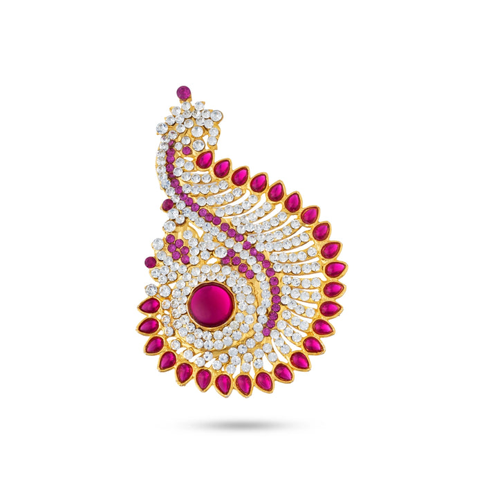 Karnapathakkam Set - 4 x 2.5 Inches | Stone Earings/ Multicolour Stone Earring Set for Deity