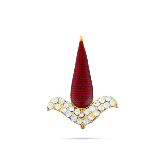 Stone Pottu - 2 x 1.5 Inches | Goddess Bindi/ Tilak Stone for Deity/ 15 Gms - Head & Face Accessories