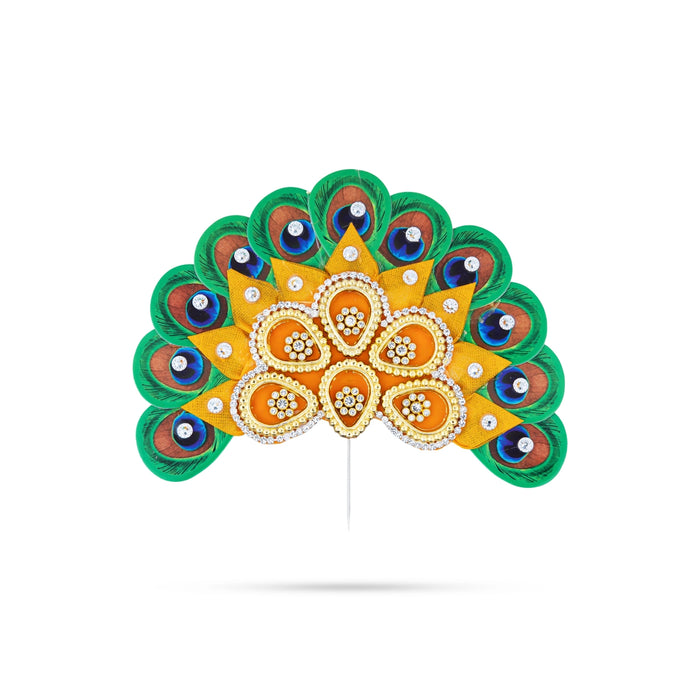 Stone Crown - 5 x 5 Inches | Thura Kireedam/ Stone Mukut/ Kiridam for Deity - Head & Face Accessories