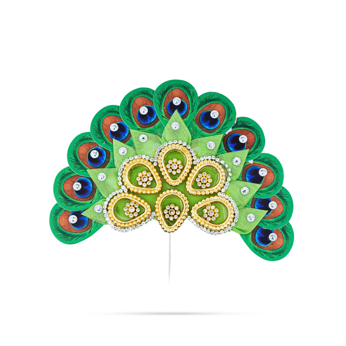 Stone Crown - 5 x 5 Inches | Thura Kireedam/ Stone Mukut/ Kiridam for Deity - Head & Face Accessories