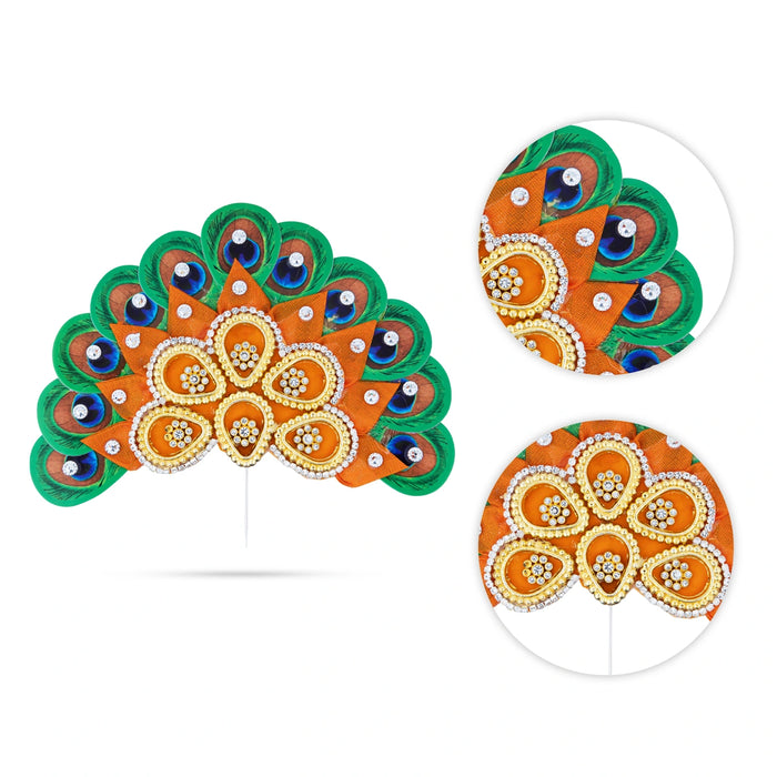 Stone Crown - 5 x 5 Inches | Thura Kireedam/ Stone Mukut/ Kiridam for Deity - Head & Face Accessories