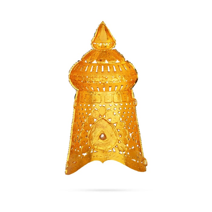 Vishnu Half Crown - 8 x 4 Inches | Multicolour Stone Kireedam/ Vishnu Kiridam/ Mukut for Deity - Head & Face Accessories