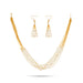 Necklace and Earring Set - 6 Inches | White Pearl Beads / Multi-layer Jewellery / Necklace for Women - Ethnic Wear Accessories