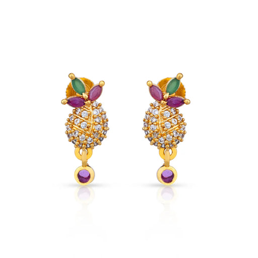 Earrings | Stone Stud Earrings /Stone Ear Studs / Daily wear Kammal / Stone Jewellery for Women - Ethnic Wear Accessories