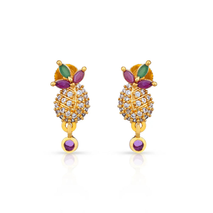 Earrings | Stone Stud Earrings /Stone Ear Studs / Daily wear Kammal / Stone Jewellery for Women - Ethnic Wear Accessories